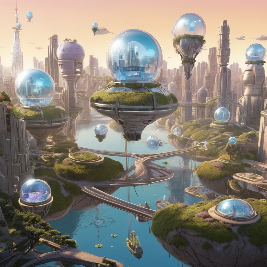 Max and Mia’s Train Ride Through Time | Travel Stories 3 A floating future city with bubble scooters, robot cats, and plants that talk to the twins.