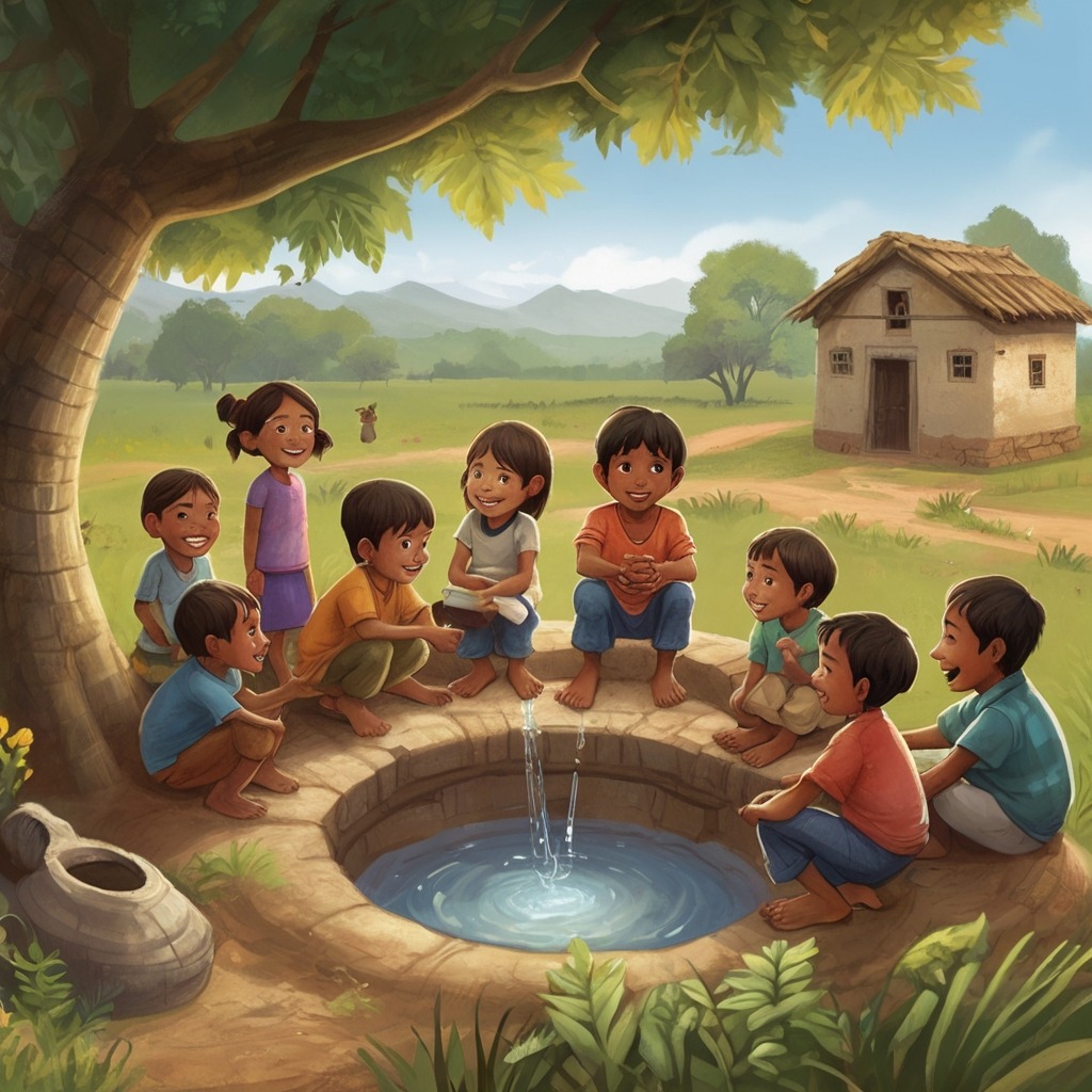 The Whispering Well of Willowbrook | Village Stories 3 A growing group of villagers—kids, farmers, elders—gathered around the well sharing stories and singing.