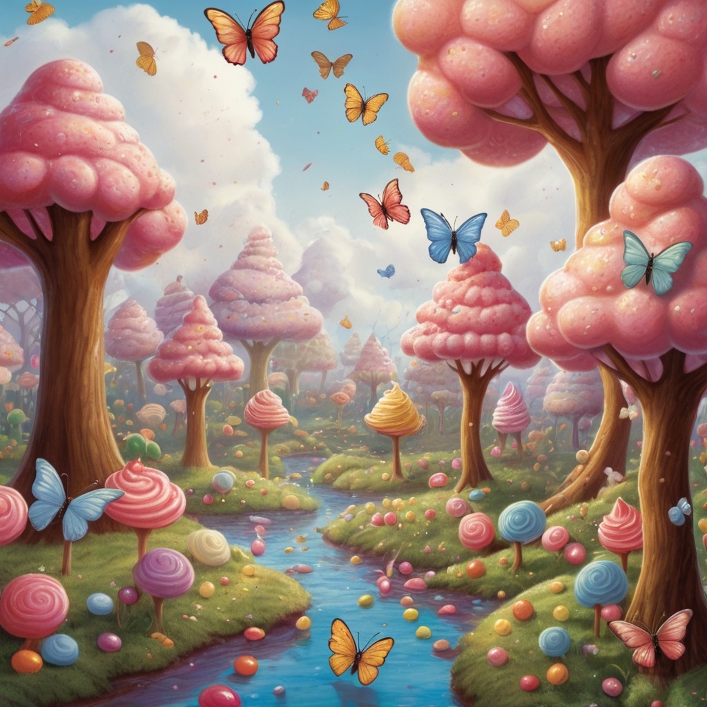 Ellie and the Elevator to Everywhere | City Stories 4 A glittering Cupcake Garden where frosting rains from clouds and jellybean butterflies flutter among cupcake trees.